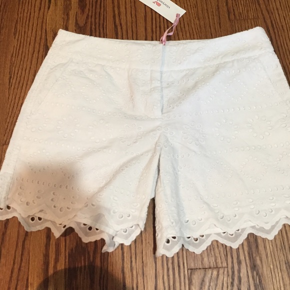White eyelet shorts