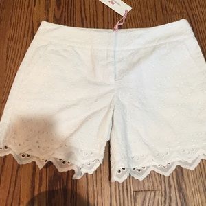 White eyelet shorts