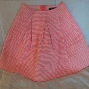 Coral and white skirt from Dry Goods