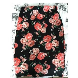 Floral pencil skirt