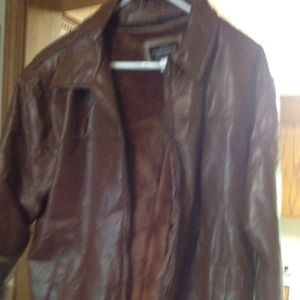 Men's brown genuine leather jacket