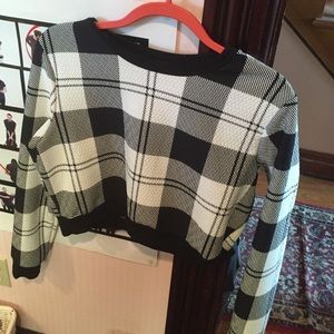 Black & White cropped sweater