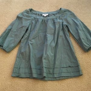 LOFT dark teal flowy blouse