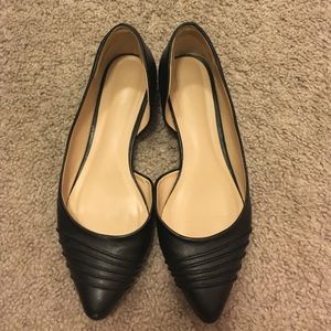 Nine West black leather feel flats