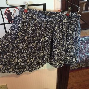 Navy floral skirt