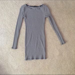 Striped long sleeved Bodycon dress