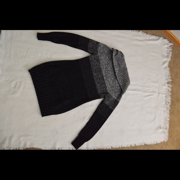HeartSoul black and grey Cowl Neck Sweater Dress - Picture 2 of 3