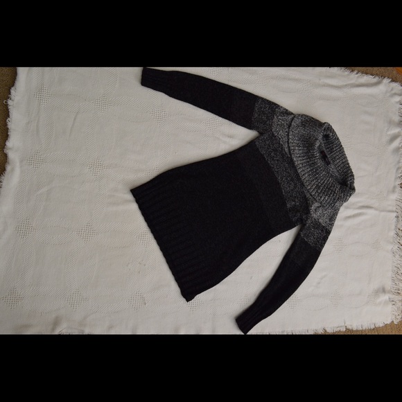 HeartSoul black and grey Cowl Neck Sweater Dress - Picture 3 of 3