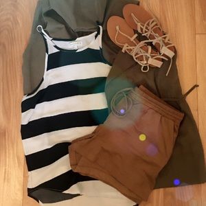 Cotton On striped tank high neck