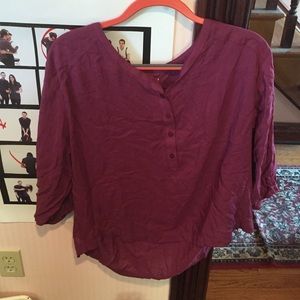 High Low Maroon Button down
