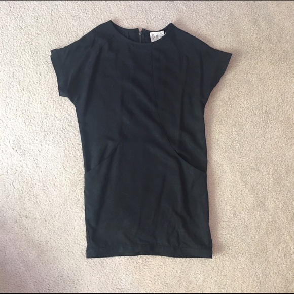 sea New York Black Washed Twill Popover Dress