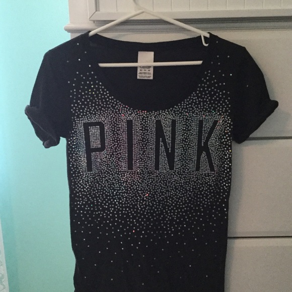 Black sparkly pink shirt