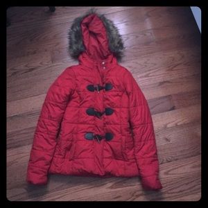 Red winter jacket