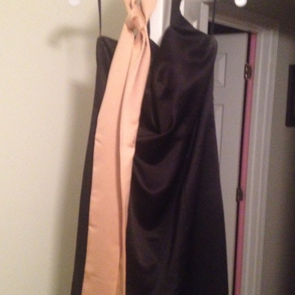 Formal black halter gown with sash