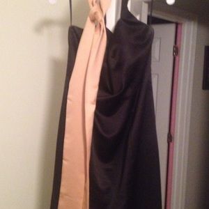 Formal black halter gown with sash