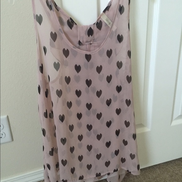 Pink with black hearts tank