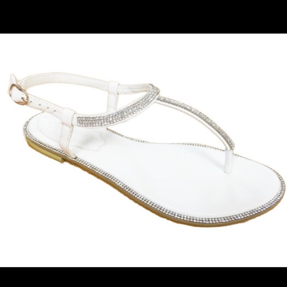 White rhinestone sandal
