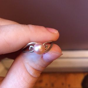 Pink pearl ring