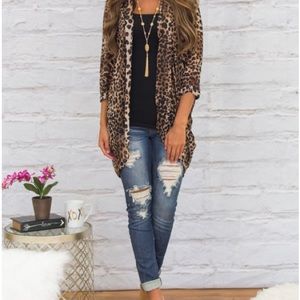 Leopard print kimono
