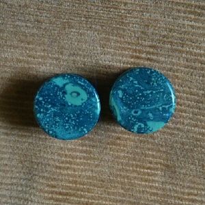 3/4 Green eyed Jasper Stone plugs