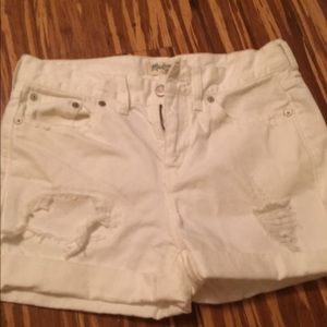 Madewell white denim shorts