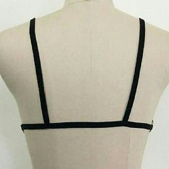 ⛔Sexy Black Harness Elastic Hollow Strappy Bra - Picture 3 of 3