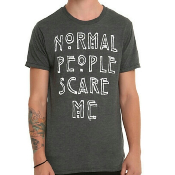 Dark grey normal people scare me shirt