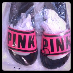 Brand new unopened small VS PINK slide sandals 6-7
