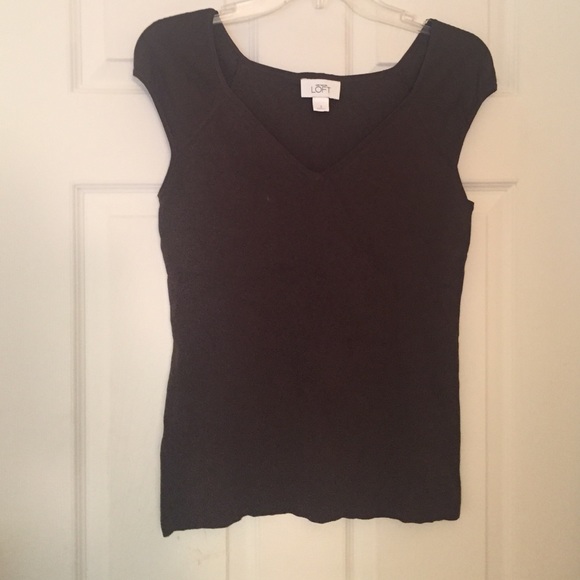 Ann Taylor Loft Dark Brown Dressy Top