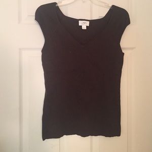 Ann Taylor Loft Dark Brown Dressy Top
