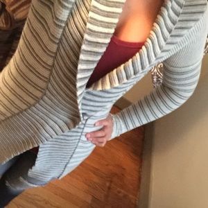 Banana Republic striped grey cardigan sweater