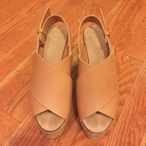 Zara collection cork wedges