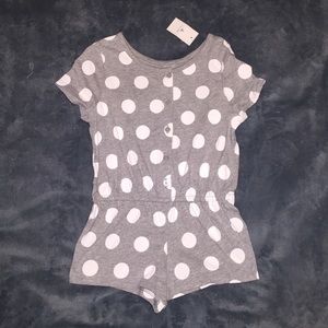 NEW grey polka dot romper