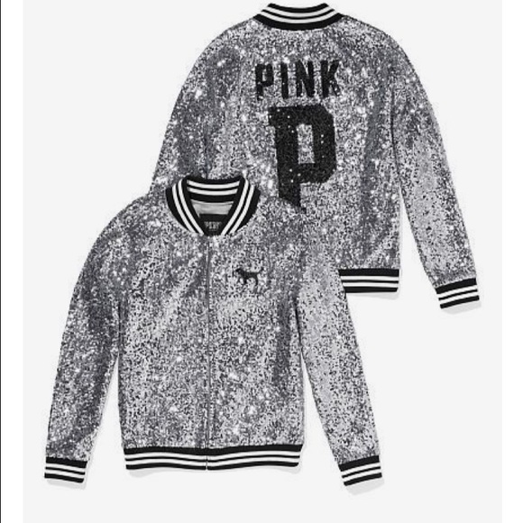 Victoria's Secret (Pink) sequins varsity jacket