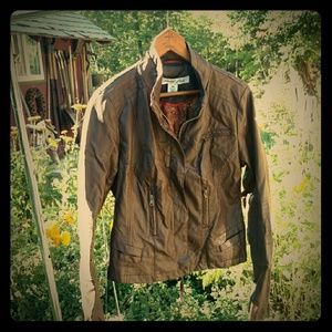 Brown leather jacket with style