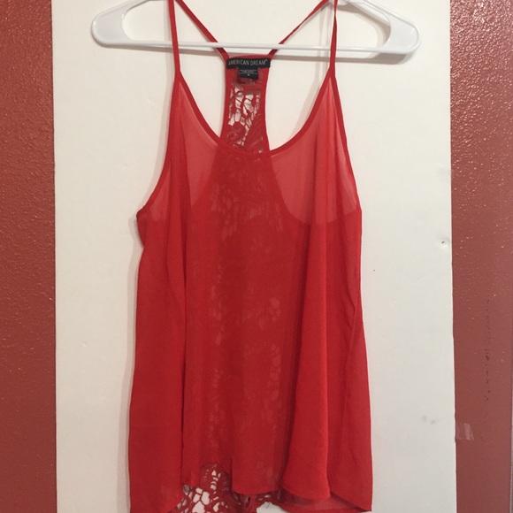 American Dream Sheer Red Top