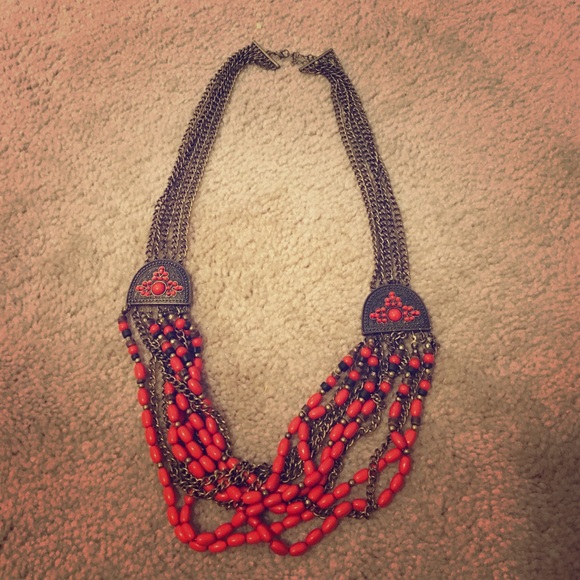 Orange and Bronze Necklace