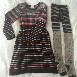 Hanna Andersson Sweater Dress and Tights