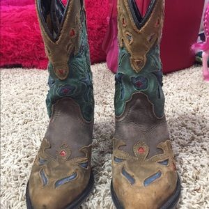 Youth leather cowgirl boots