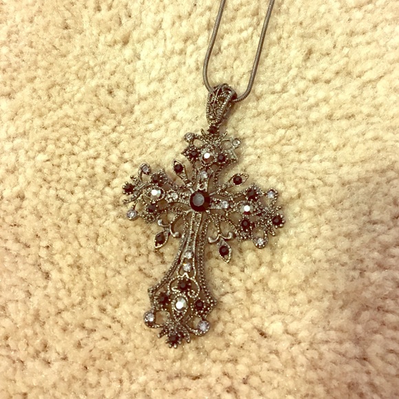 Jeweled Cross Necklace