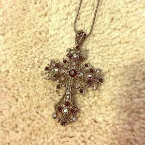 Jeweled Cross Necklace