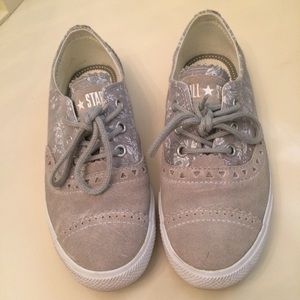 Grey Floral converse shoes