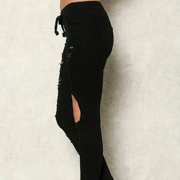 Love Culture Pants - Drawstring distressed pants