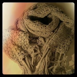 European grey knitted scarf