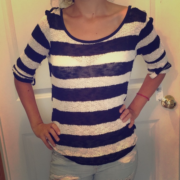 Cute high-low striped sweater