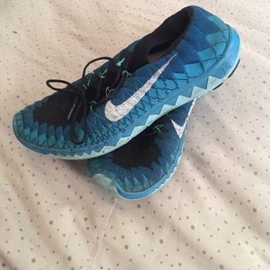 blue Nike sneakers