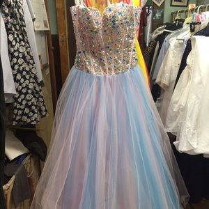 Beaded corset prom gown