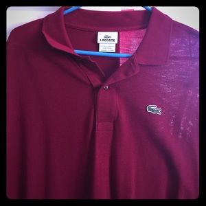 Red Lacoste long sleeve polo size 9