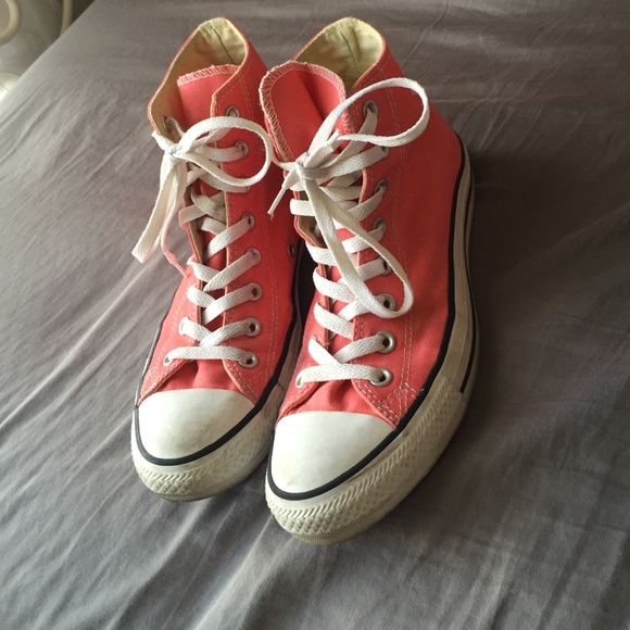 Pink high top converse