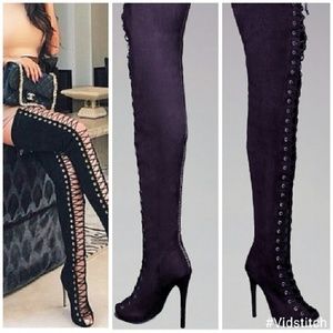 Bebe-Taryn thigh lace up high boots